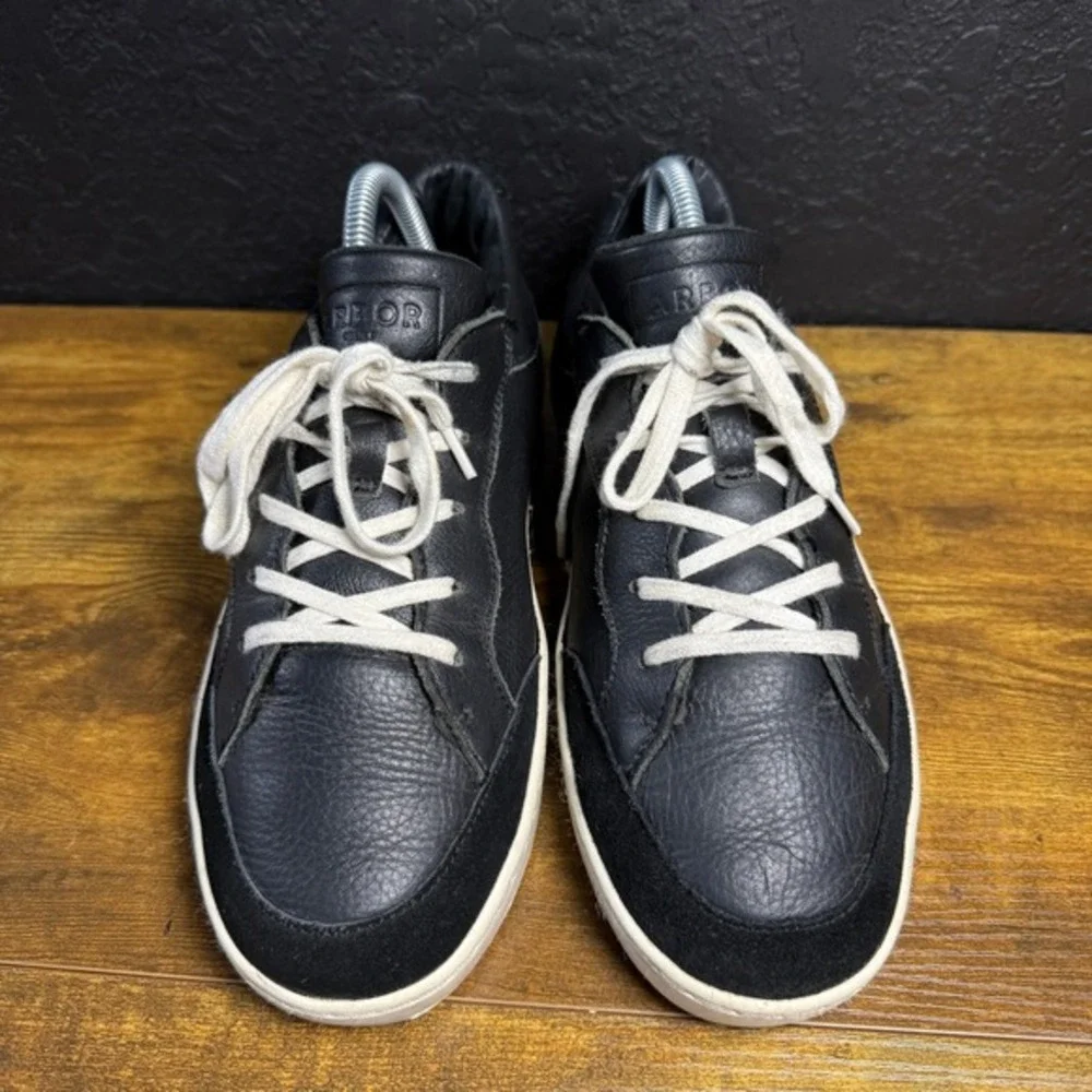 Arbor Foundation Black Leather Suede Low Top Sneakers Mens 8.5 US EU‎ 38.5